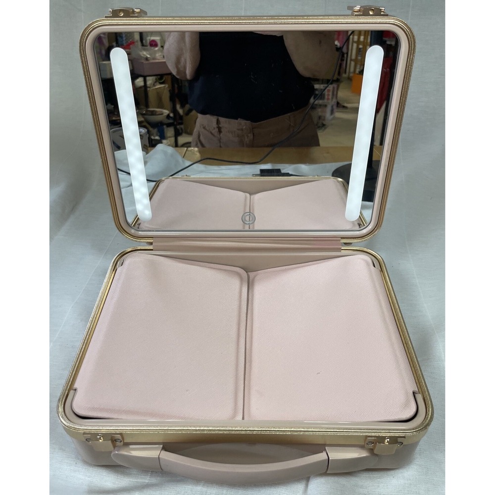 ROWNYEON Travel Makeup Case With Light Up Mirror - Portable Organizer and Train